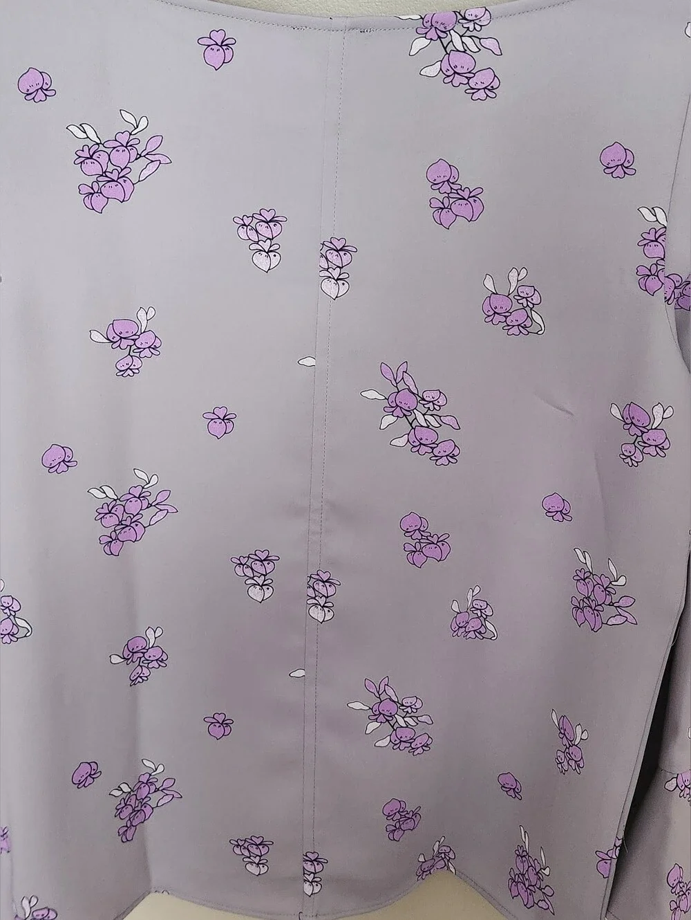 Ann Taylor Bell Sleeve Blouse With Floral Prints -GRAY -SP